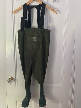TIDEWE Chest Waders Kids 4/5 Green Waterproof Hunting Fishing Outdoor Youth